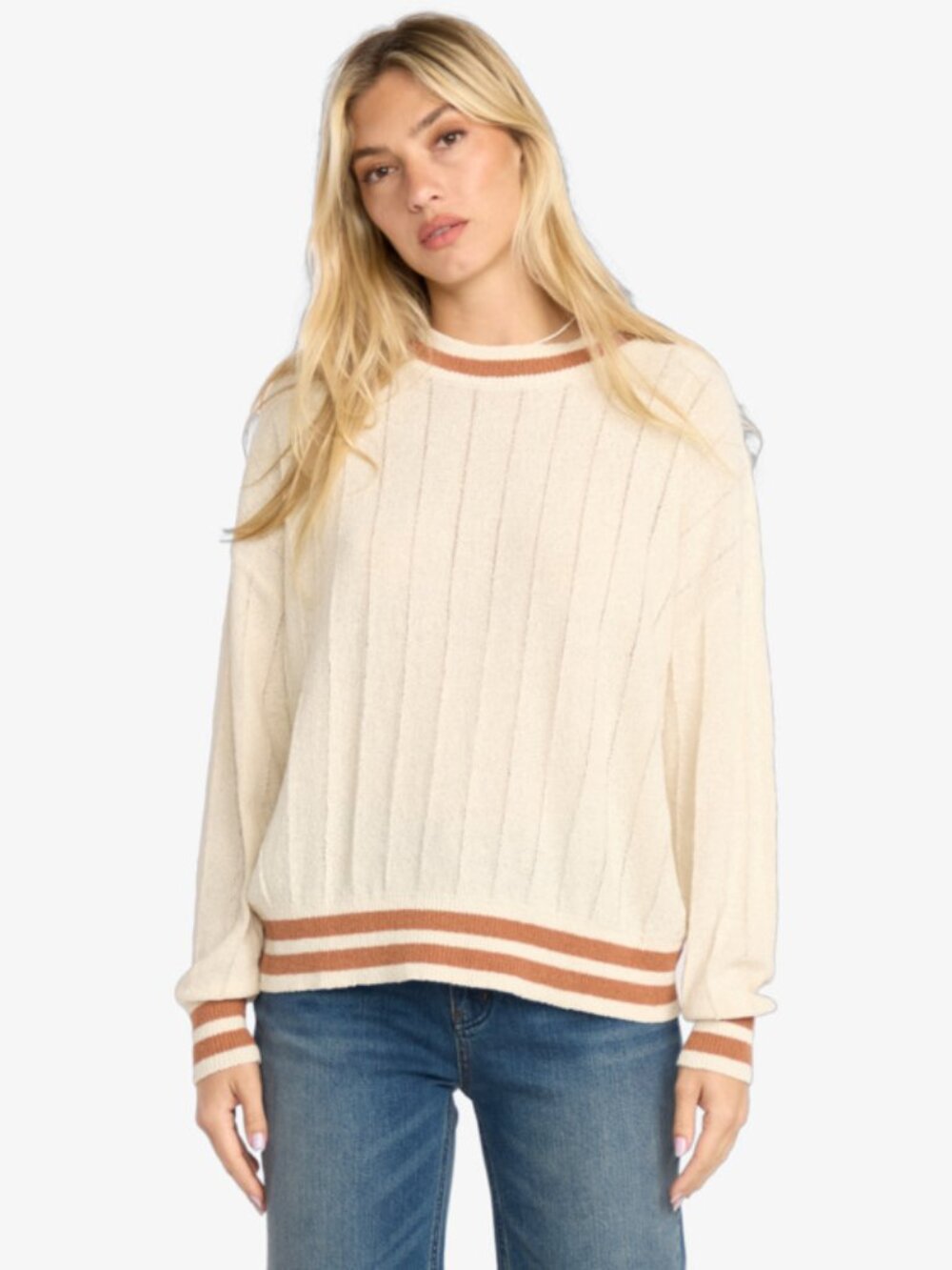 NWT Billabong Whitecap Classic Days Sweater Lightweight Open Weave